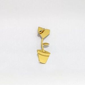 ROSSELLA CATAPANO Heart Flower Gold Plated Silver Pendant Charm Italian